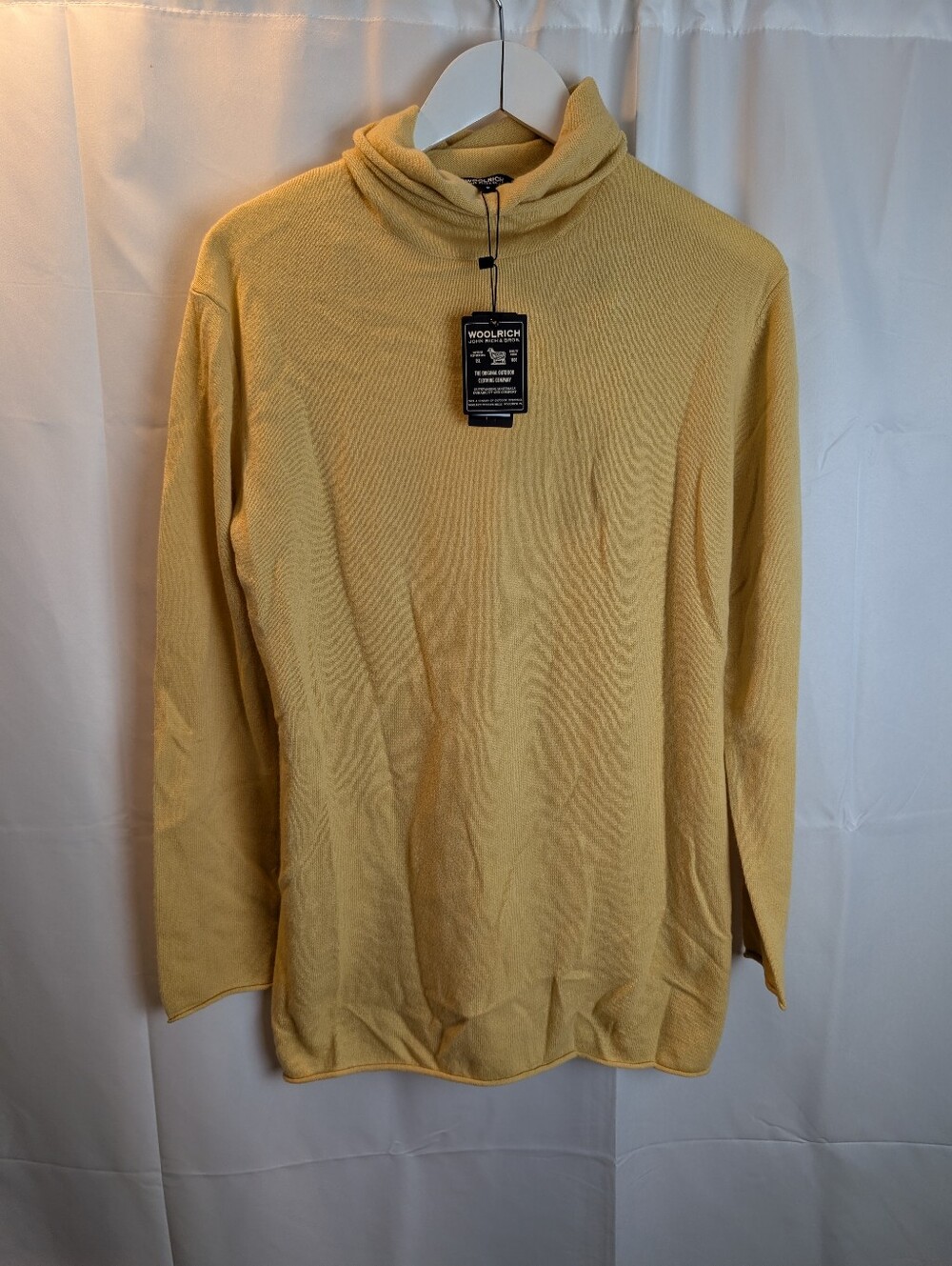 Woolrich Women’s Yellow Wool Cashmere Turtleneck Knit Sweater Sz S BNWT